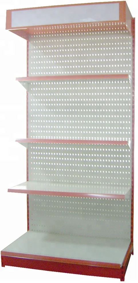 5 layers Perforated Back-Panel store Shelves supermarket rack