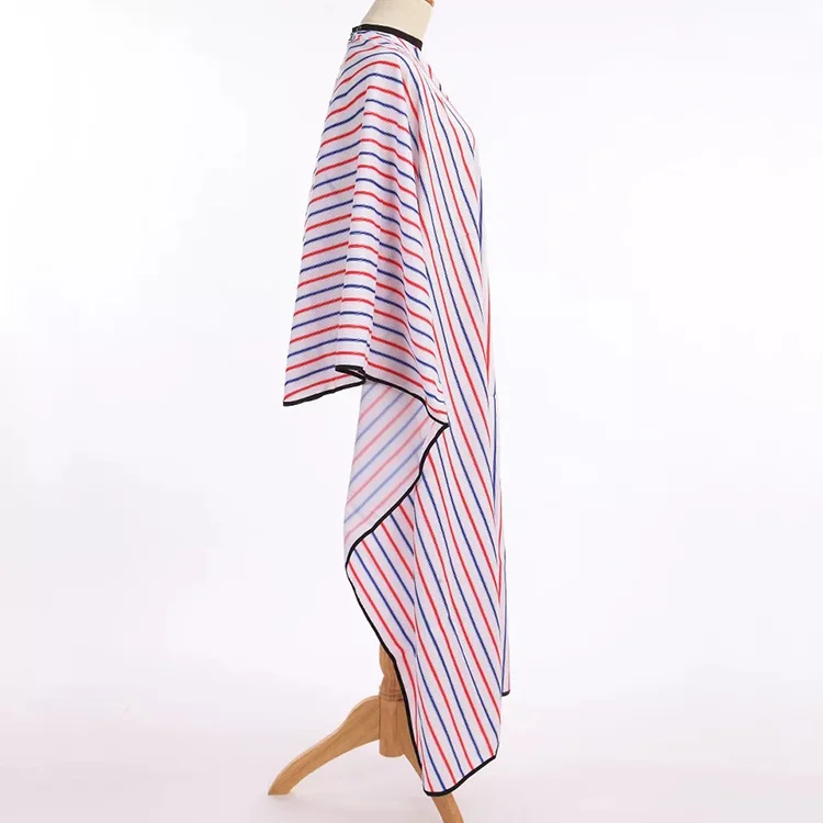 Custom Classic Design Hairdressing Print Stripe Antistatic Polyester Barber Salon Cape With Logo For Baber Shop Salon