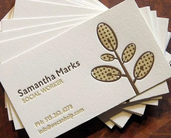 
Gold foil spot uv embossed business card, letterpress business card 