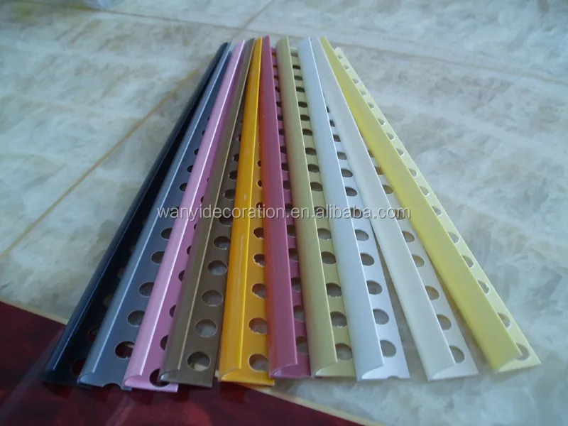 Blue color plastic bathroom tile trim for ceramic tile corner edge