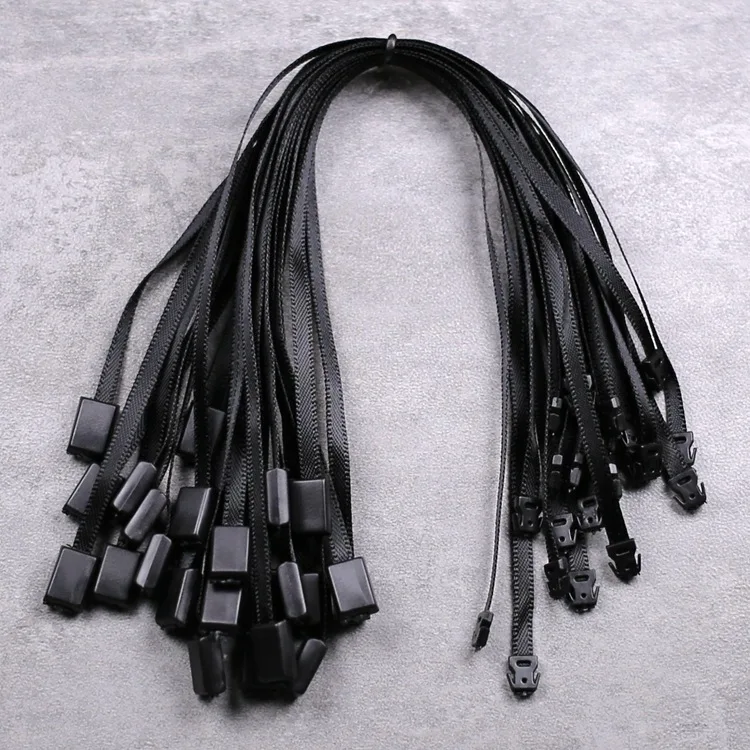 Wholesale plastic cotton string hang tag string seal cord for clothing,China jeans printed tags design hang tag nylon string