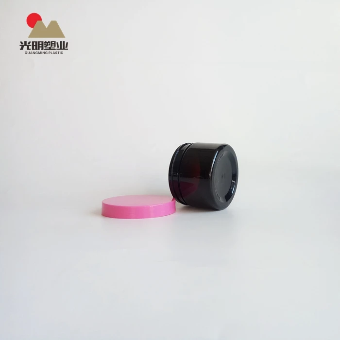 100ml black PET Plastic jars with protein powder coffee cans with pink screw lid