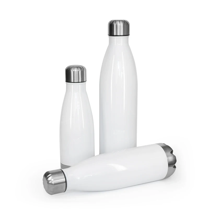 750ml Stainless Steel Sublimation Blank Sport Water Bottle Double Wall Bowling Bullet Shape Vacuum Tumbler