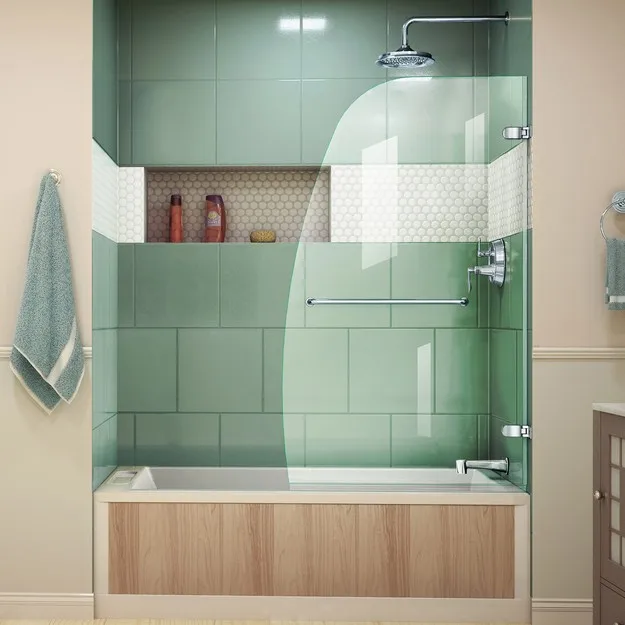 
10mm Frameless glass shower screen Hinged Tub Door 