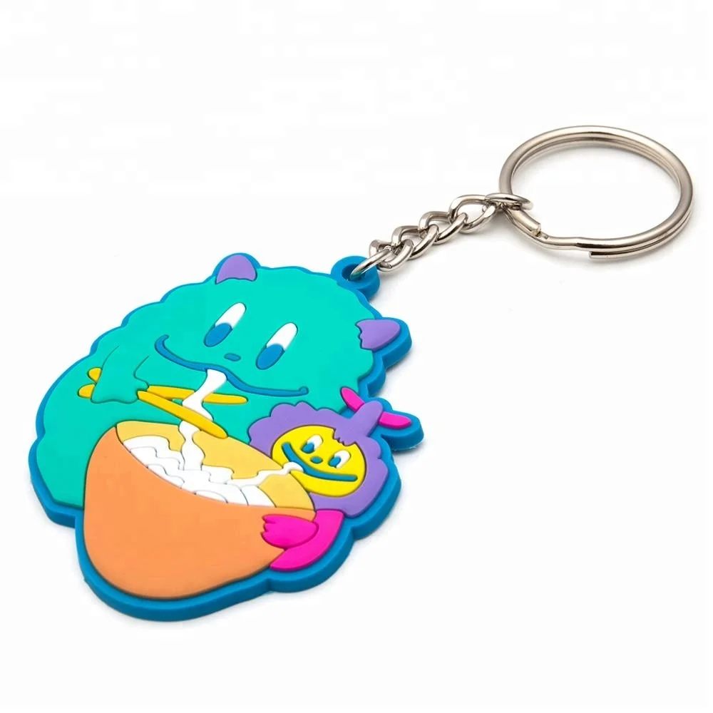 Custom logo cute monster star noodles pvc keychain