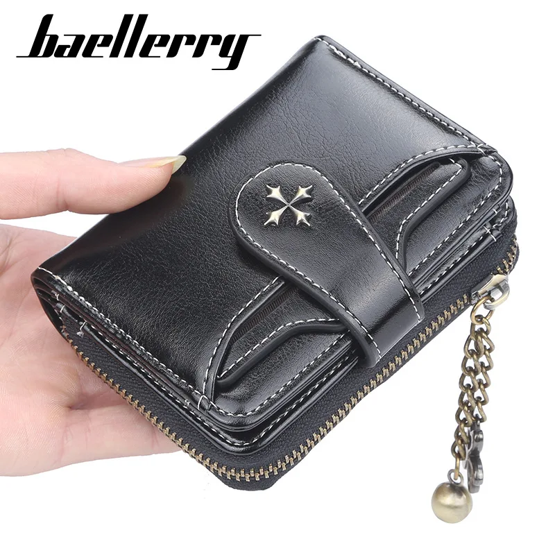 Baellerry 2019 New Wholesale Latest fancy trendy PU travel women magic leather Short wallet,Fashion faux Leather Lady Card Purse
