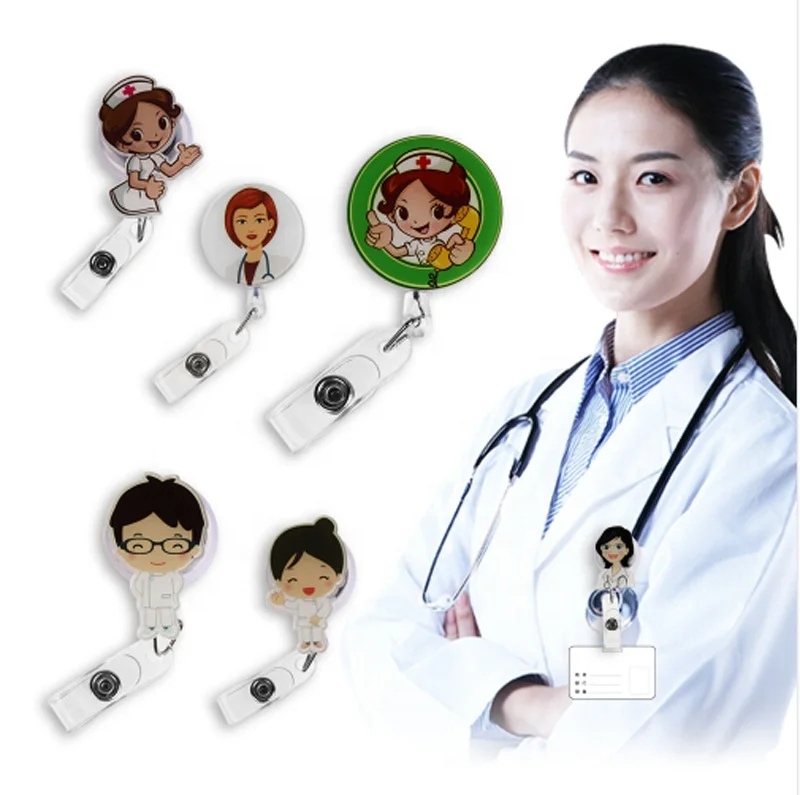 
Button Blank Yoyo Badge Reel with Lanyard ID Retractable Clips 