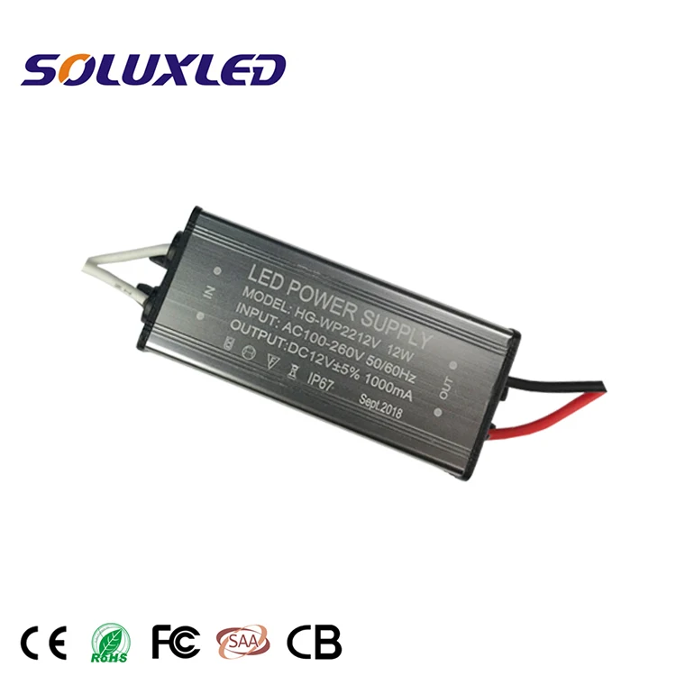Small Power Supply for led mirror light lighting box IP67 AC100-260V to DC12V 1A 12W 1000mA