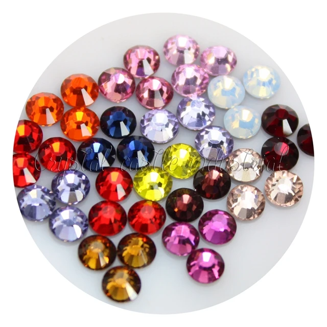 Wholesale apparel accessories 5A loose ss20 colorful same cut facets crystal glass flat back hot fix rhinestone