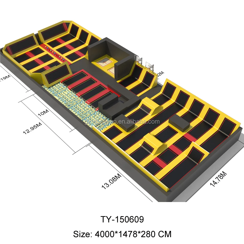 Luxury Outdoor Fitness Play Foam Pit Trampoline Design Park With Dodge Balls For Adults And Kids