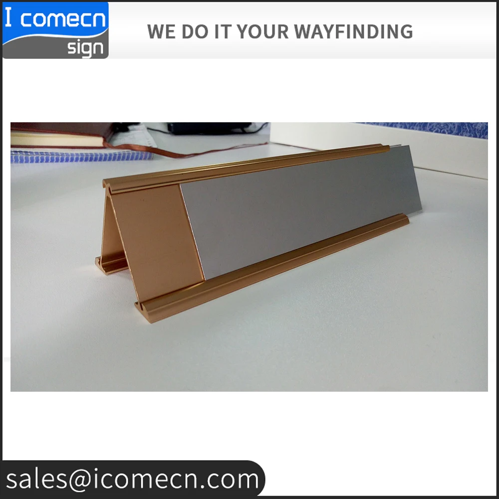 Good price 2*8 engraving plate anodized Metal table nameplate sign holder
