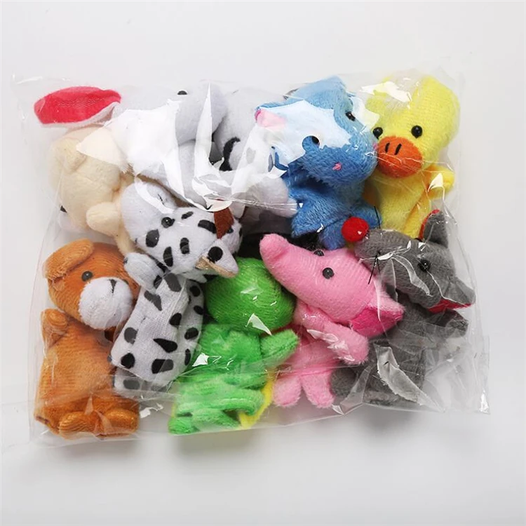 
High Quality Plush Soft Animal Dolls Props Toys Finger Set Cloth Velvet Puppets 