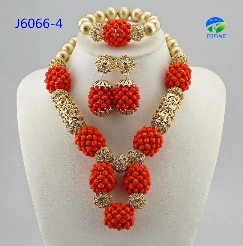 2018 fashion beautiful coral beads big jewelry set nigeria beads jewelry set