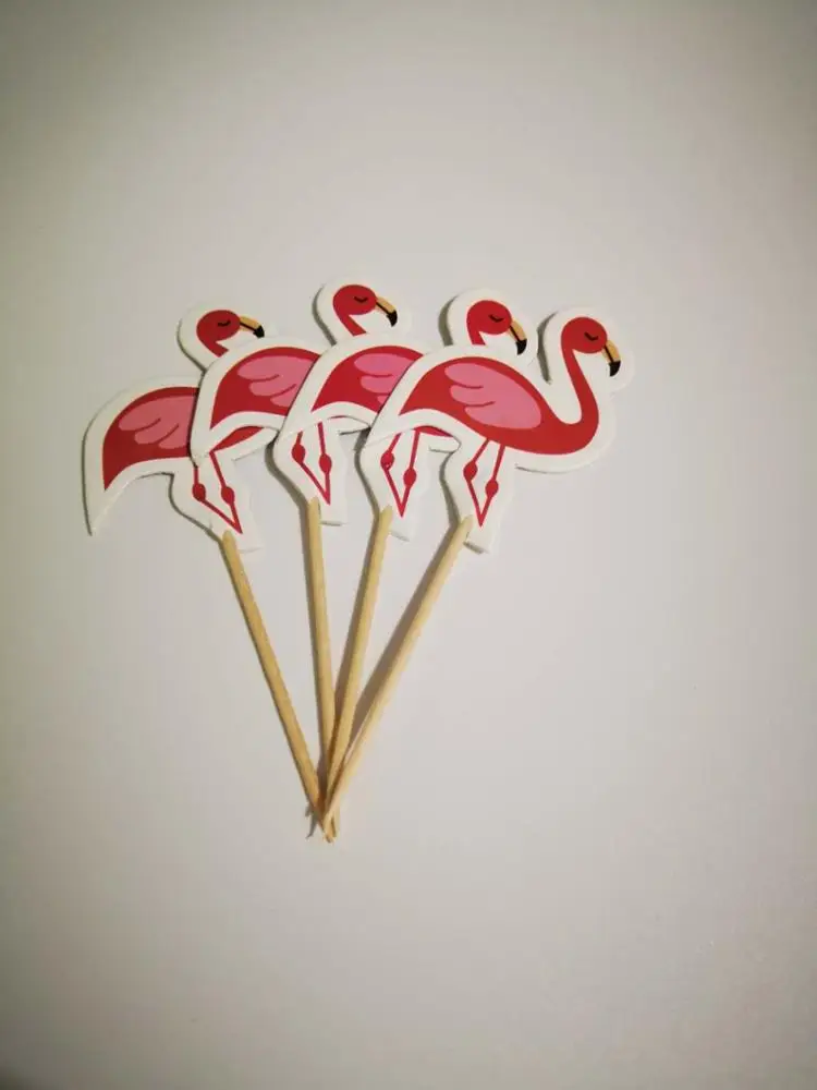 24 шт. чашка с фламинго, топпер для торта, ананас, Пальмовые Листья, Коктейльные зубочистки для вечеринки, товары для вечеринки, топпер для торта на день рождения, свадьбу