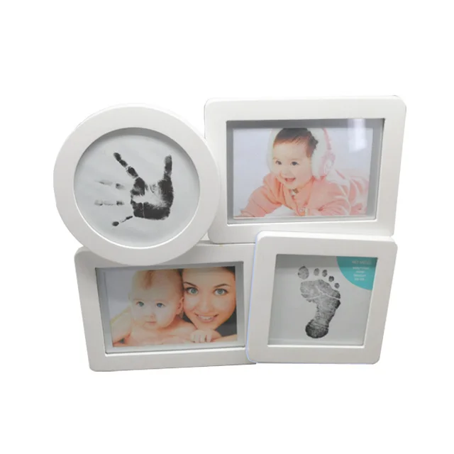 House Popular Hot Item For Family Decor Wooden Frame Lovely Baby Photo Handprint Kit Footprint Frame
