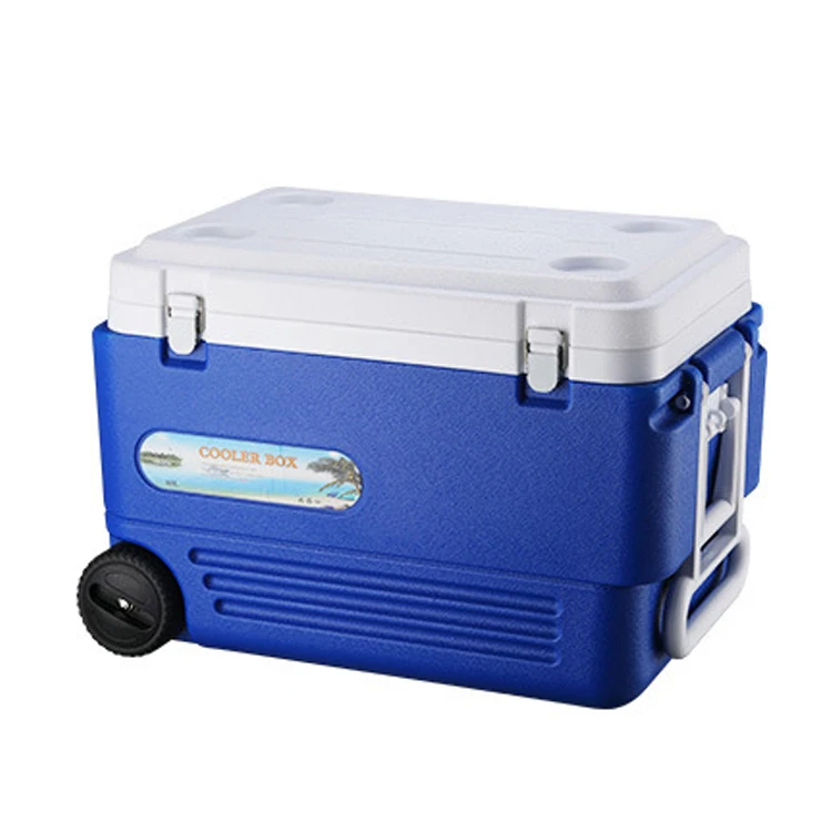 38L 28L 55L Food Grade Portable Insulation Camping Wheeled Ice Cooler Box