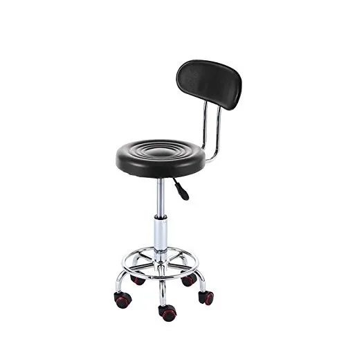 
PVC Modern Luxury bar stools with Adjustable Height Five Feet and Backrest Salon Swivel Chair with Wheels 