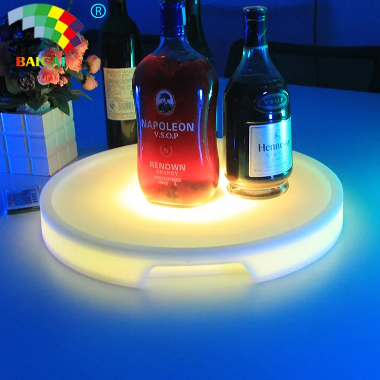 LED Bottle Light Uptray Plastic Wine Plate LED Bottle Holder