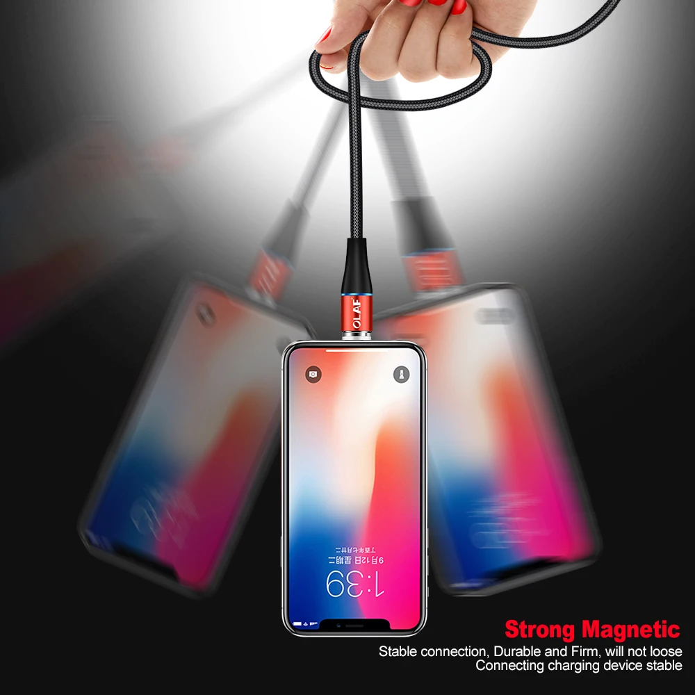 
Free Sample 1m/2m 360 degrees quick 3 in 1 magnetic USB charging cable for lighting cable 