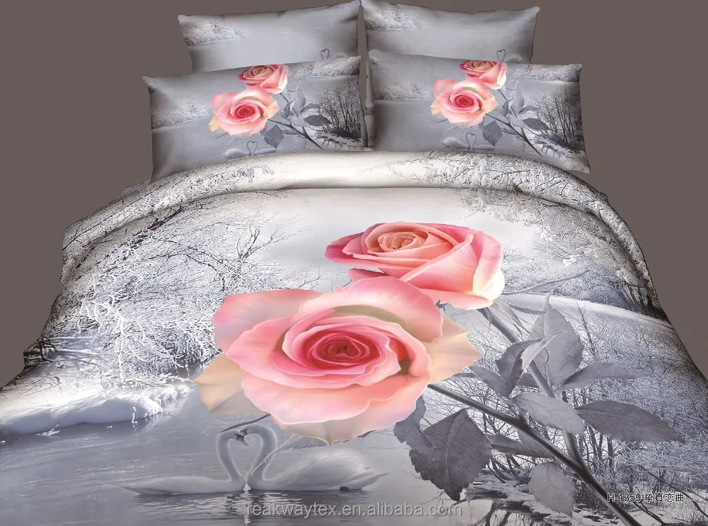 YDN-3D1600362-363 3d sunflower print cheap cotton dubai hotel quilt bedding fitted sheet set