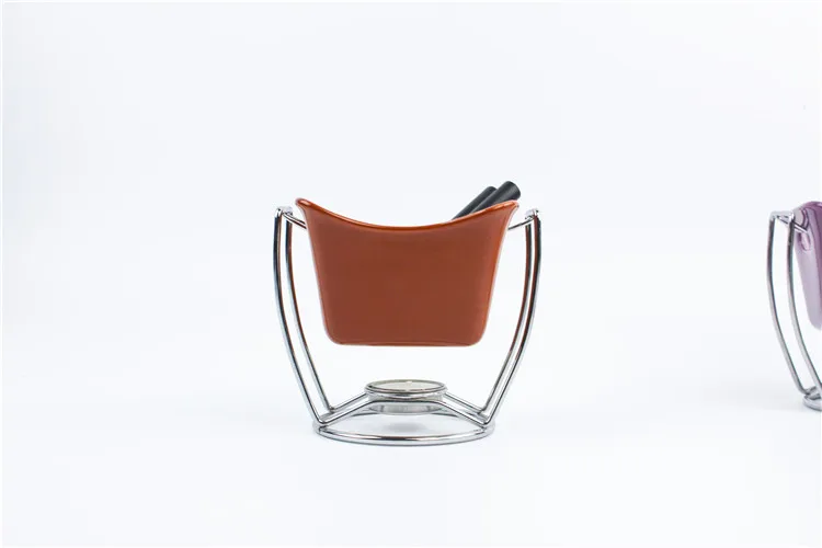 Durable outdoor take away small ceramic mini cheap chocolate fondue set with candle