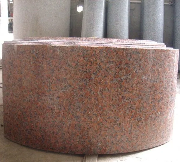 Quality granite pillar caps stone gate column design polished flamed cost
