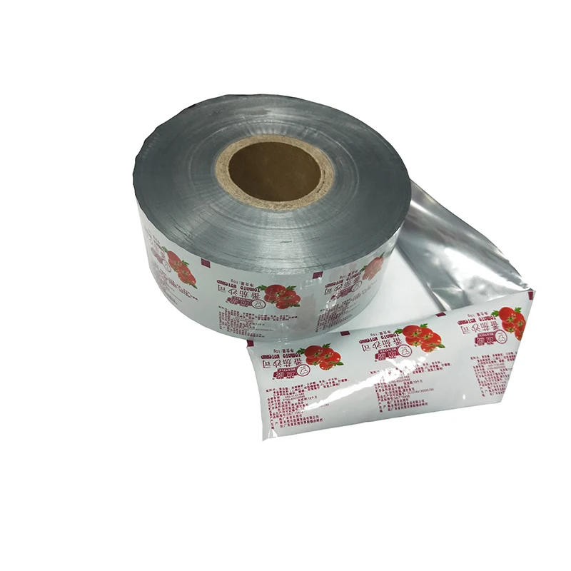 High barrier moisture proof reasonable price smell proof flexible food plastic packaging roll film for tomato sauce/ketchup