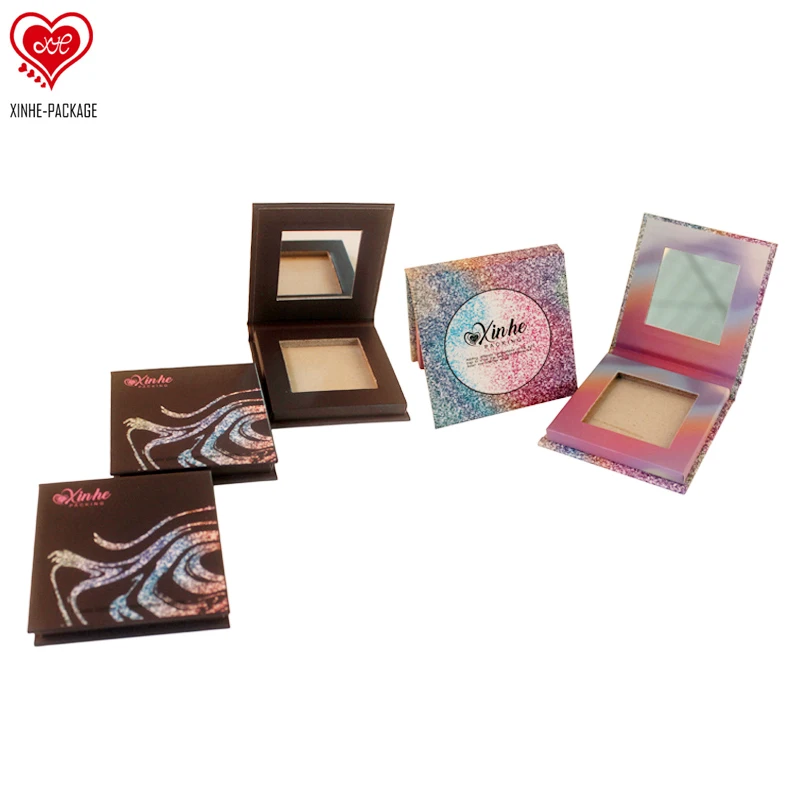 Luxury Eco friendly Paper Cardboard Empty Eyeshadow Palette Magnetic With Mirror Hot Sales Packaging Box For Cosmetic Products