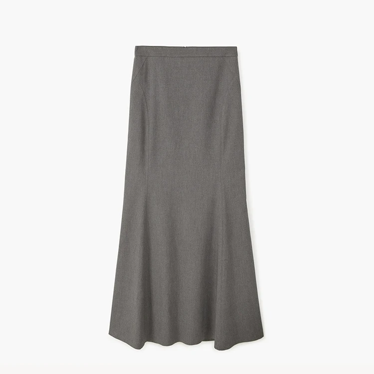 High Waist Flared Long Ribbed Pencil Skirt Chevron Skirt for Women Maxi Fashion Adults Flared Hem Printed 100% Polyester