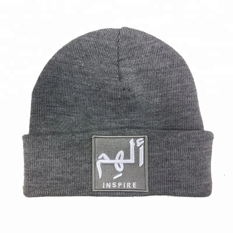 Black Thick Hand Mens Pattern Cable Knitted Waffle Wholesale Custom Long Knit Beanies