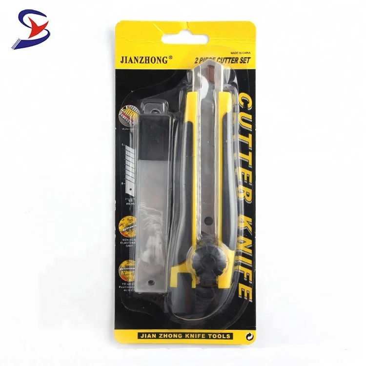 
Professional yellow retractable heavy duty twist-Lock cutter knife 
