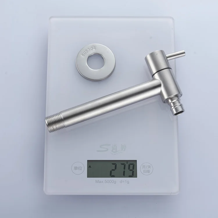 Wall mounted single hot or cold water tap 304SS bibcock taps