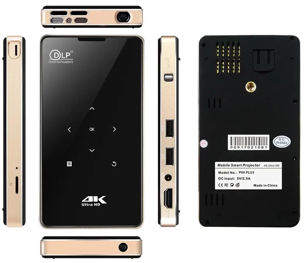 
30 to 200 inch 854*480pix android projector 