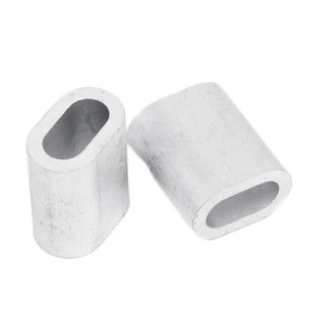 Bulk selling M4 oval shape aluminum material ferrule for wire rope sling pressing