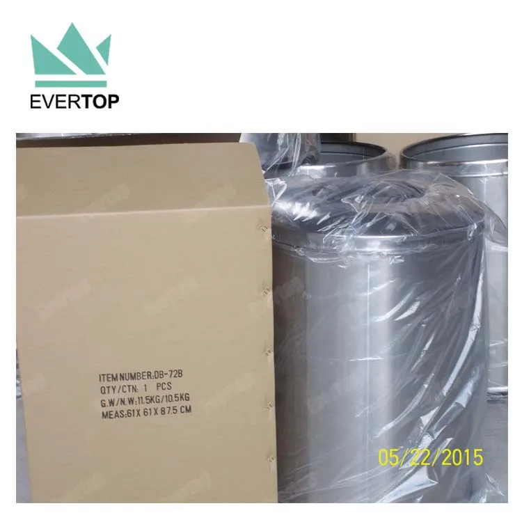 DB-34P Dome Open Top Office Medical Recycle Big Trash Bin Can Indoor Waste Bin Dome Top Lid Industrial Dustbin Metal Garbage Bin