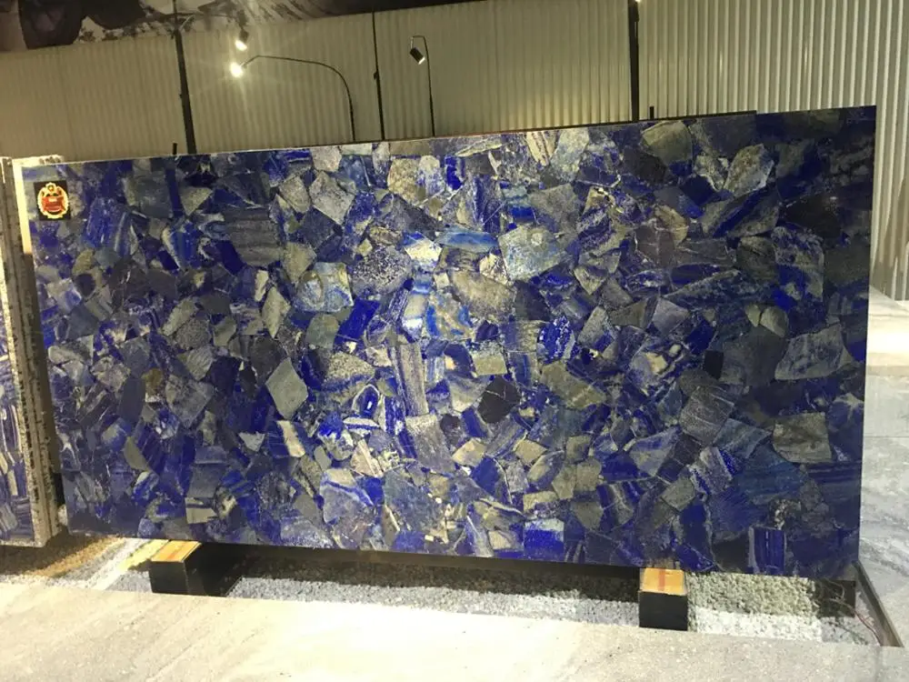 Artificial Lapis Lazuli Slab Union Stone Kitchen Countertop Price Polished Modern Square Graphic Design Hotel Blue