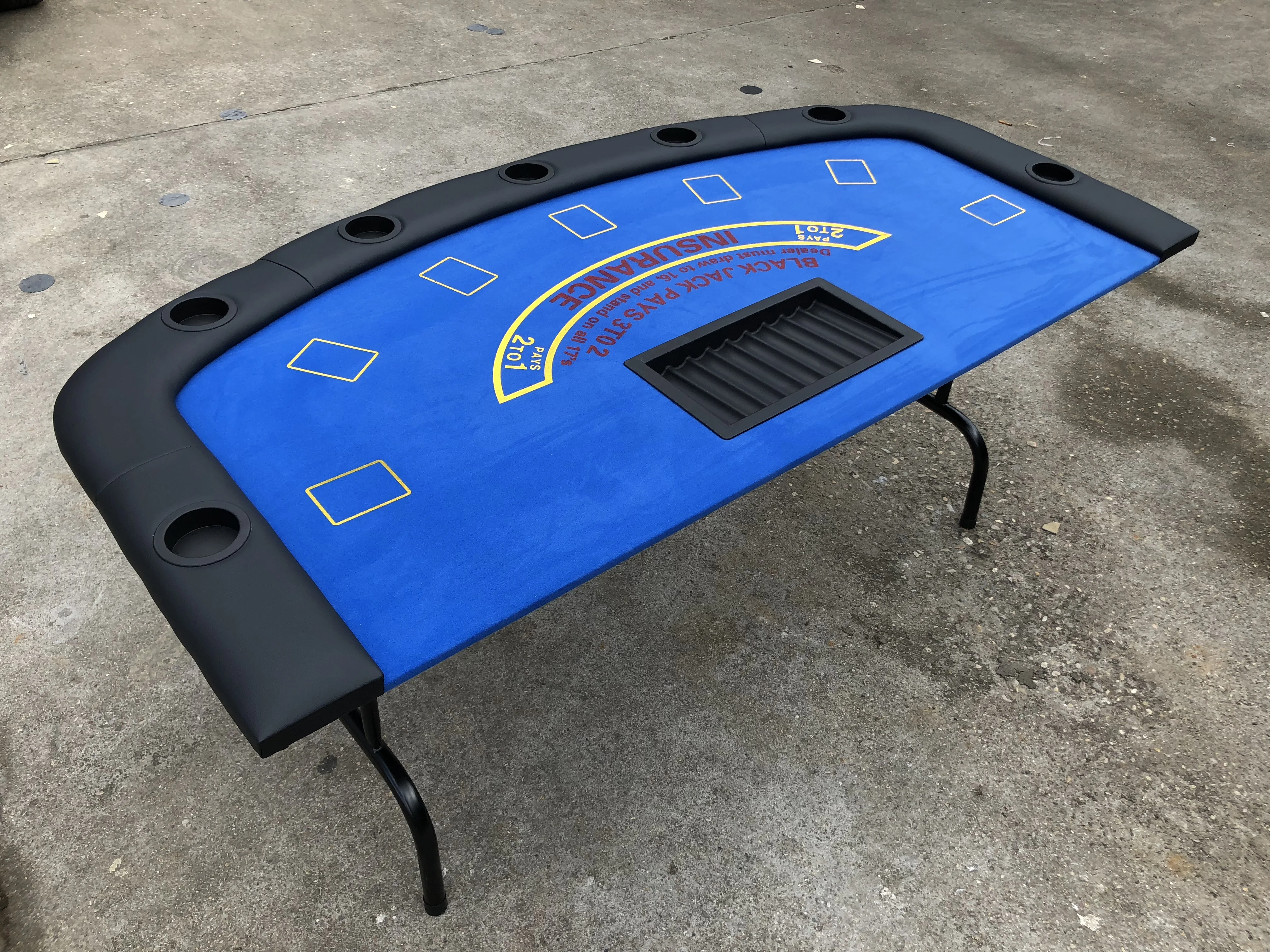 72' Foldable casino blackjack poker table for sale