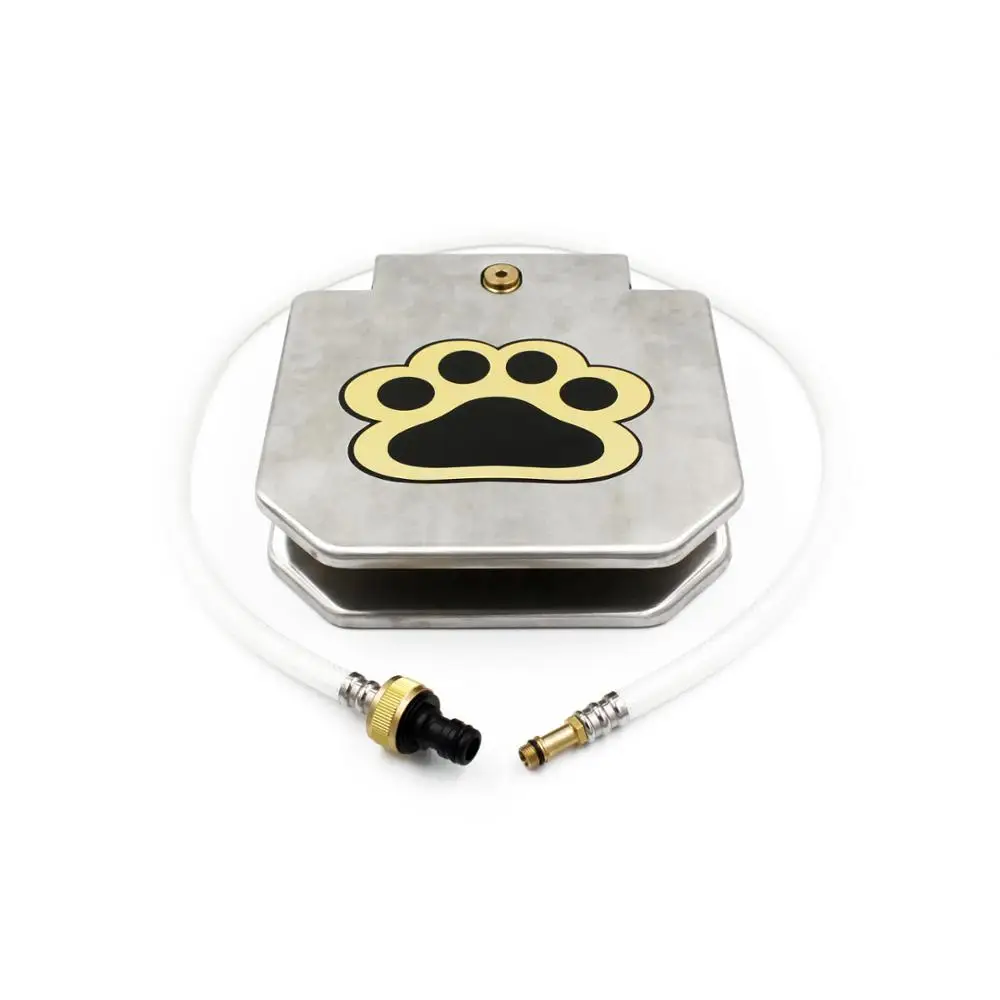 Newest version step on automatic dog feeder and water stainless steel dog water fountain outdoor