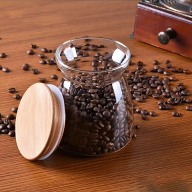 
Factory supply 700ml glass jar wooden lid 