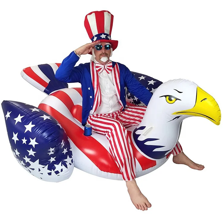 
4Pcs Water Sports Inflatable Bumper Game SwimmingPoolFloat American Bald Eagle Ride-On Row Gladiator Toy 