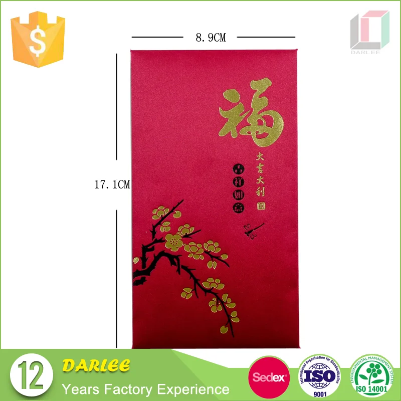 
Wholesale embossed hot stamping custom ang pow packet envelopes printing 