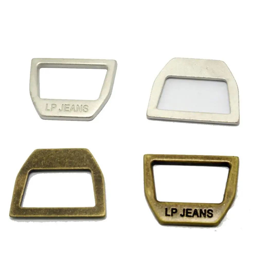 
Dull silver metal loop alloy material metal badge for bag 