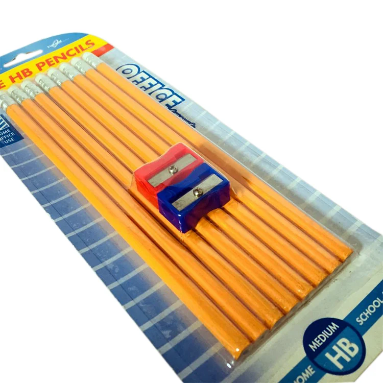 8 желтых карандашей, 2 пластиковых Точилки для детей, набор ароматизированных канцелярских принадлежностей