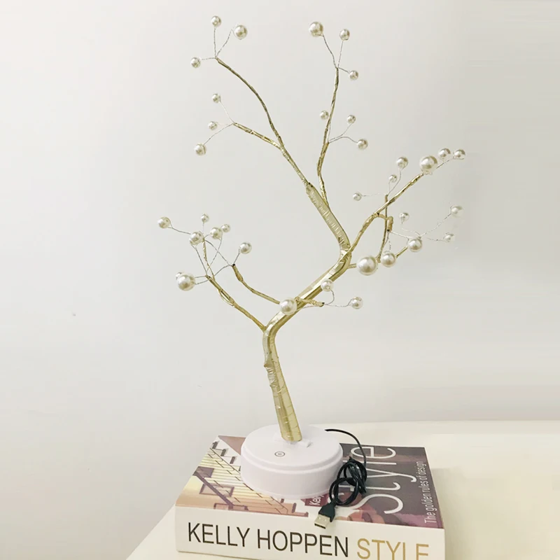 36LED Tree Lamp Pearl led decoracion Christmas Lights Plum Cherry Night Light for Wedding Party Home Decorations Tree Light