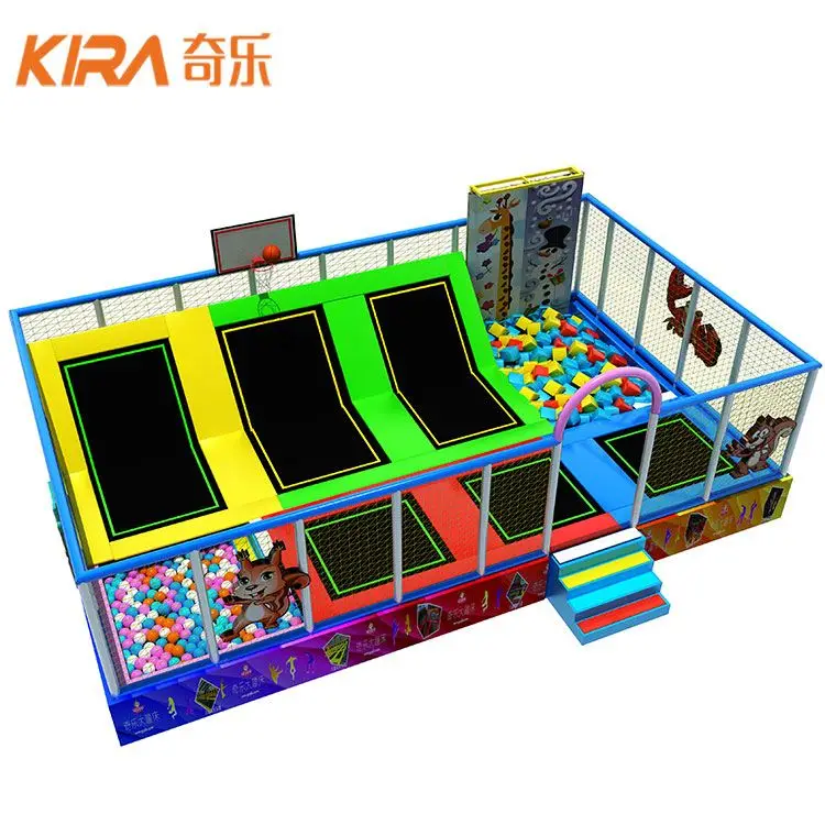 Hot Sale Free Jump Adult And Kids Indoor Playground Trampoline Park With Slide