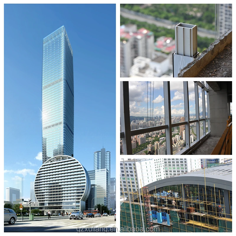 Алюминиевая стена-занавеска со стеклом