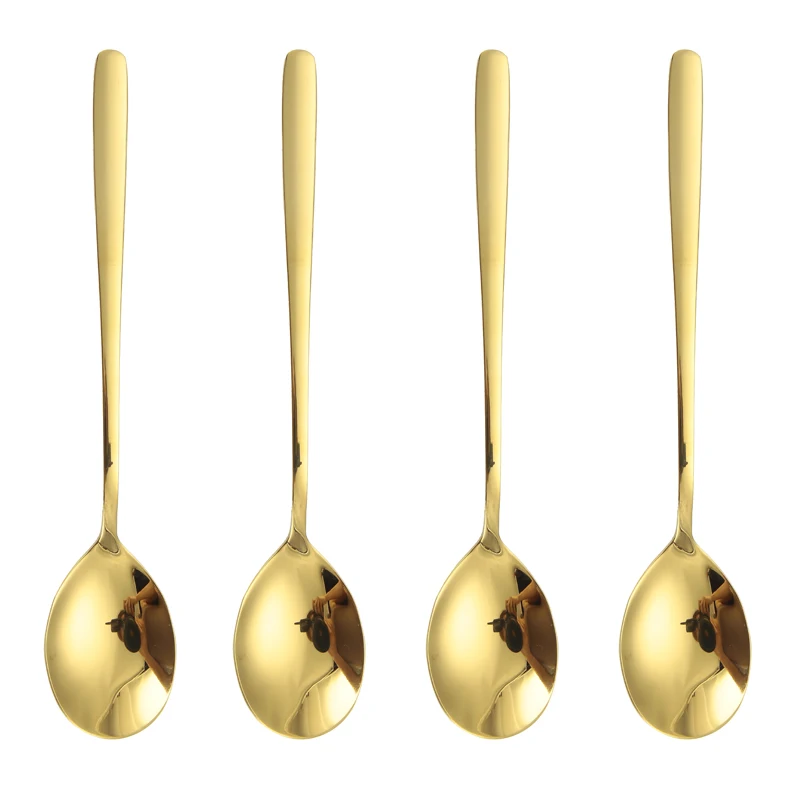 Wholesale stainless steel 18/10 gold spoons daily household metal spoons