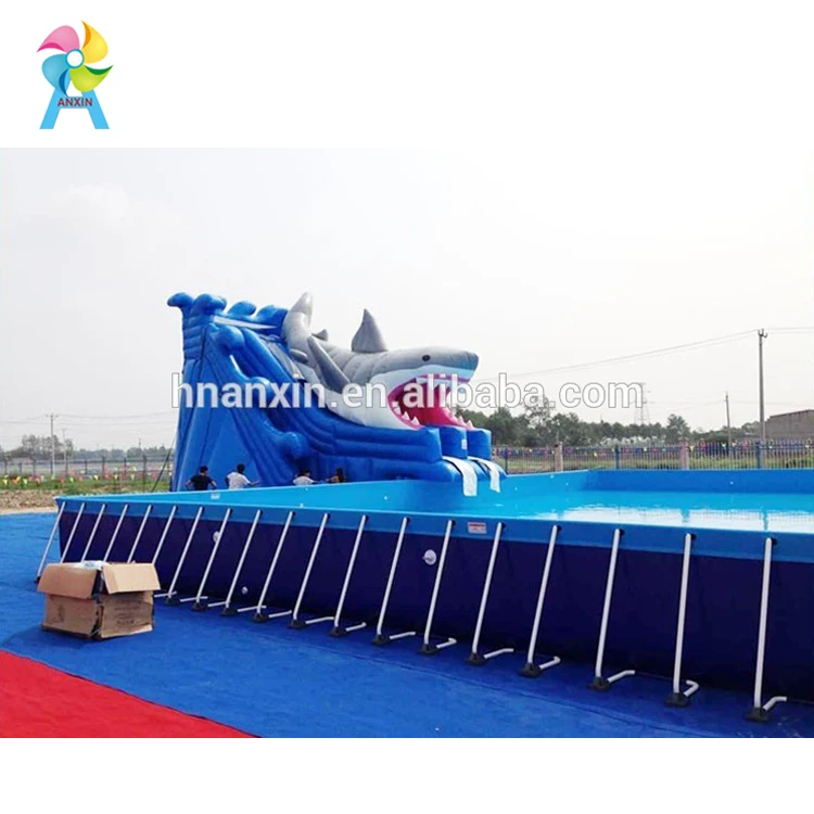 Outdoor PVC pool metal frame above ground swimming pool for commercial