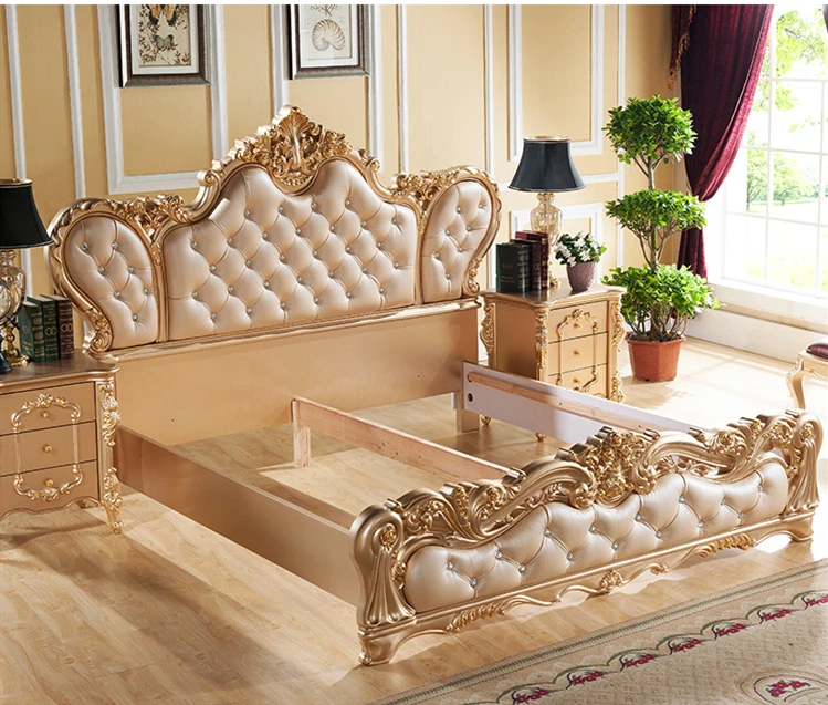 CBMmart American Design Classic King Size Bedroom Set Style Hot Sell Royal Luxury Bedroom Furniture up-holstered beds