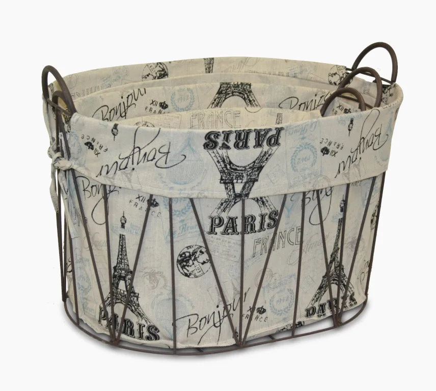 iron wire fabric storage basket